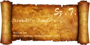 Szekér Tamás névjegykártya